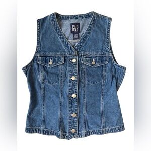 GAP Vintage 90’s Classic Blue Denim Vest Size S